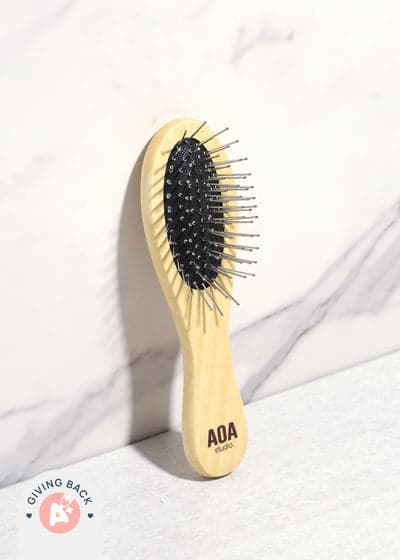 Steel Bristles Wooden Travel Hair Brush
