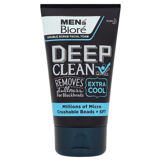 Men's Double Scrub Facial Foam Deep Clean Extra Cool 
