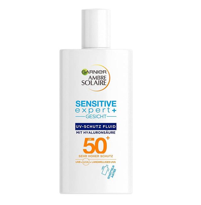 Ambre Solaire Sensitive Expert + UV Protection Fluid with Hyaluronic Acid SPF 50