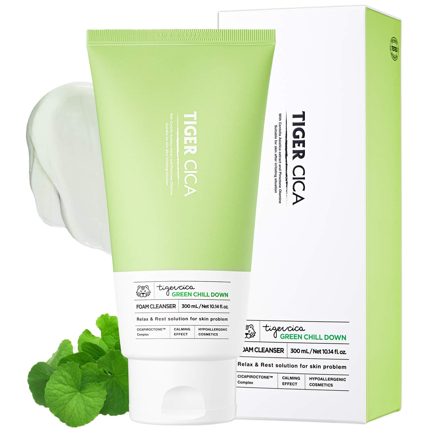 Tiger Cica Green Chill Down Foam Cleanser