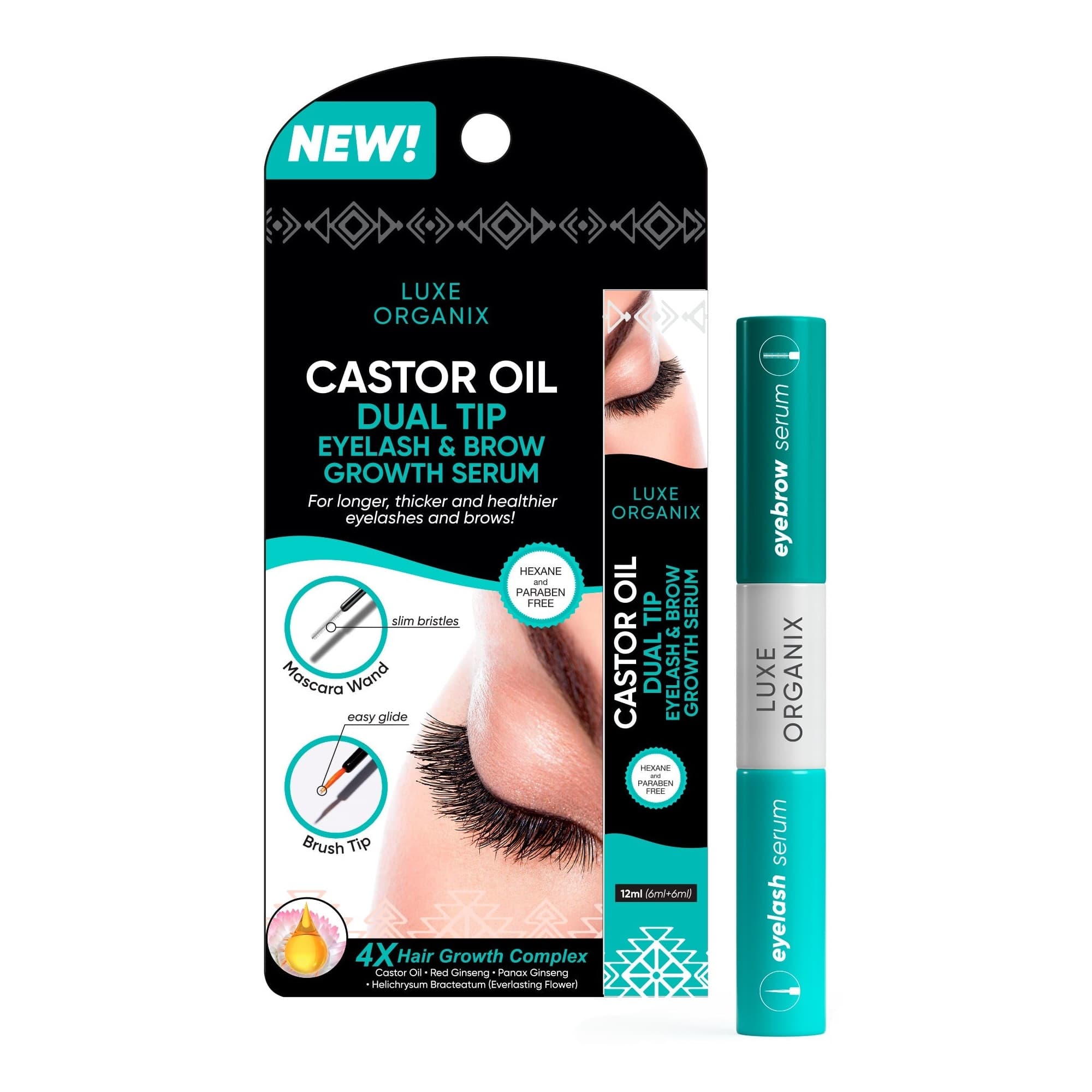 Castor Oil Dual Tip Eyelash & Brow Growth Serum
