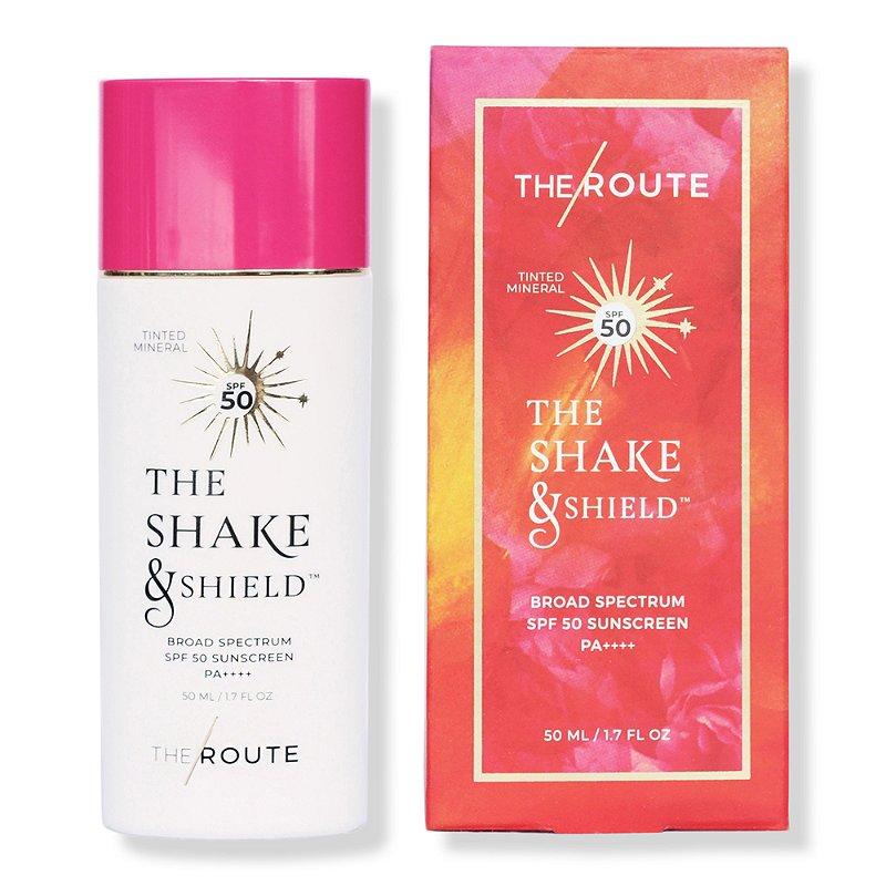The Shake & Shield Tinted Broad Spectrum Mineral SPF 50 Sunscreen PA++++