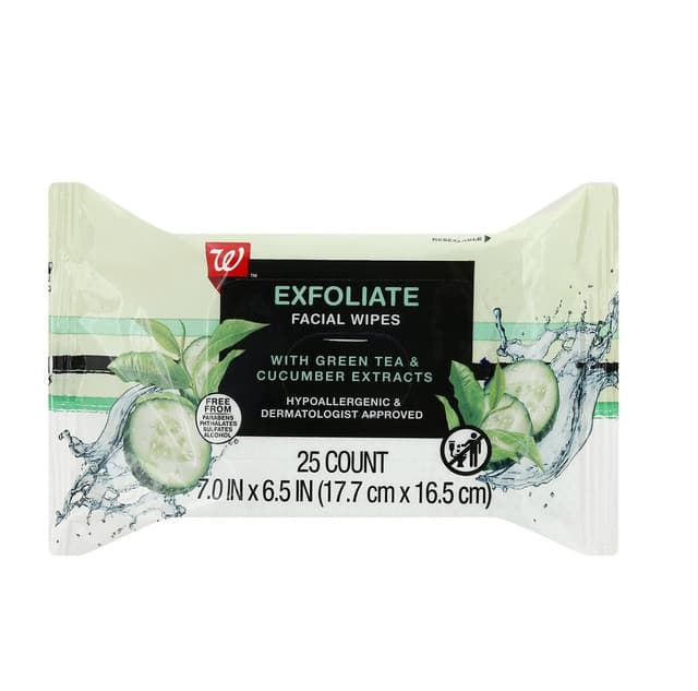 Exfoliate Facial Wipes - Tea & Cucumber