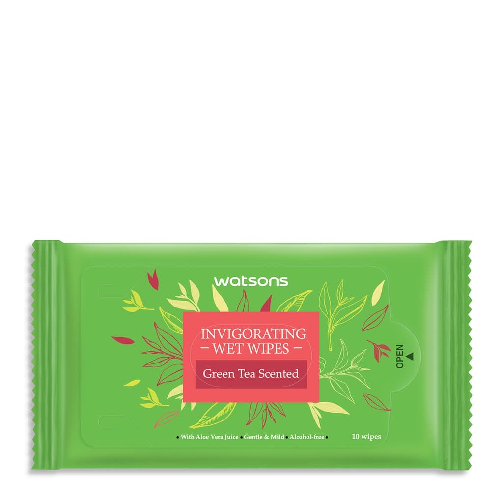 Invigorating Wet Wipes Green Tea Scented