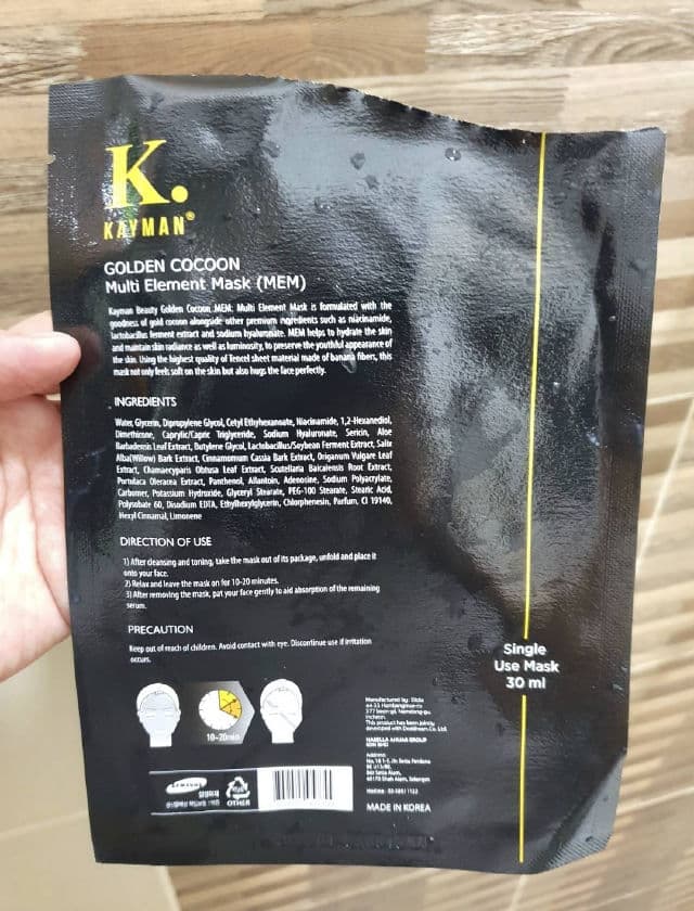 Kayman Beauty Golden Cocoon Multi Element Mask review photo by ezatulSkincareDiary
