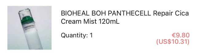 BIOHEAL BOH Panthecell Repair Cica Cream Mist review photo by ninak