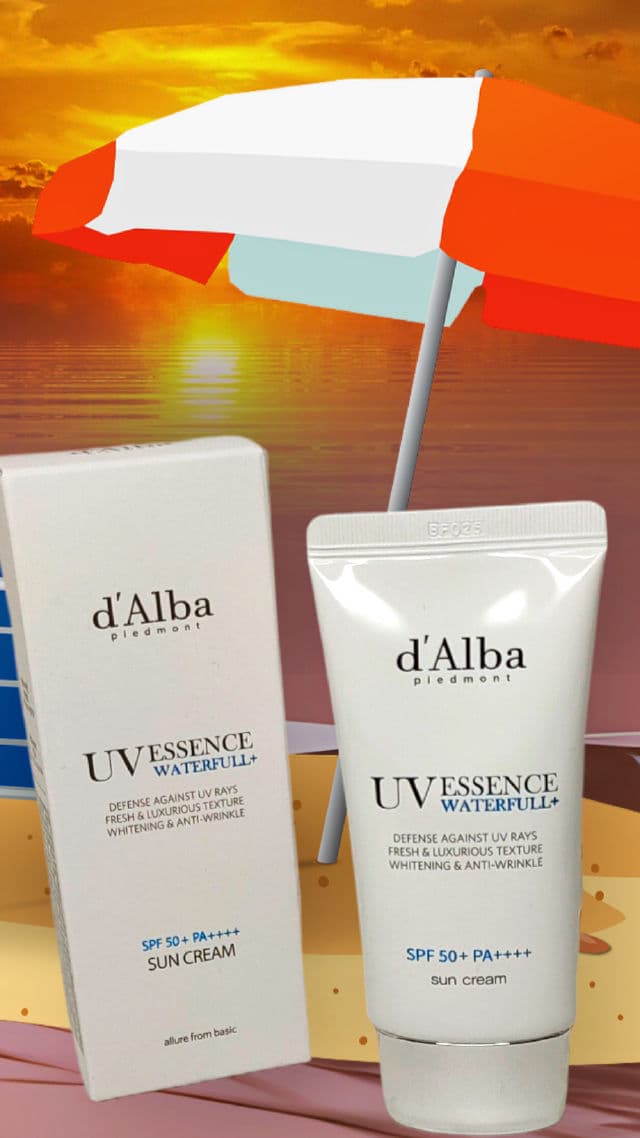 D' Alba Piedmont UV Essence Waterfull Fresh Sun Cream SPF50+ PA++++ review photo by ghazalabeautystyle