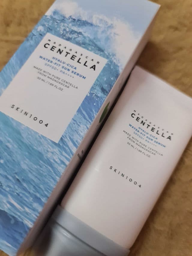SKIN1004 Madagascar Centella Hyalu-Cica Water-Fit Sun Serum SPF50+ PA++++ review photo by angie852g7