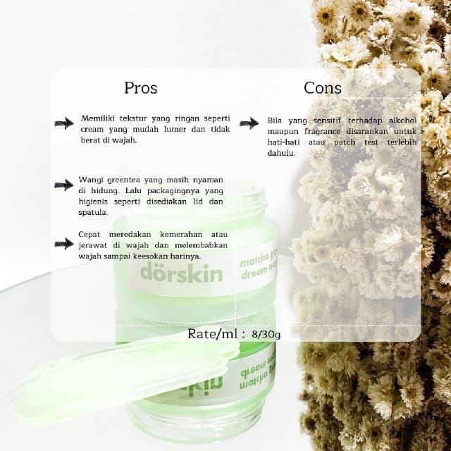 Dorskin Matcha Glow Dream Sleeping Mask  review photo by Istiqomah