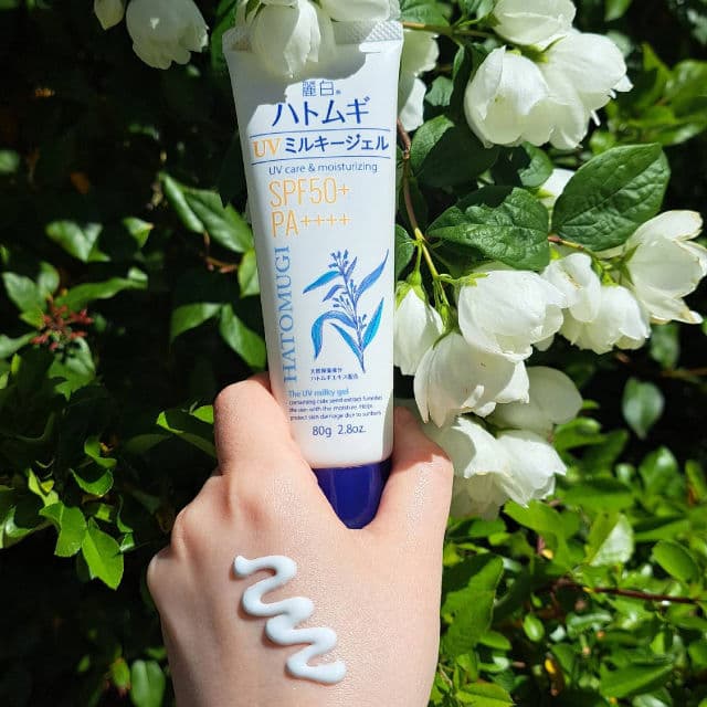 Kumano Cosmetics Reihaku Hatomugi UV Milky Gel SPF 50 review photo by Skinholygrail