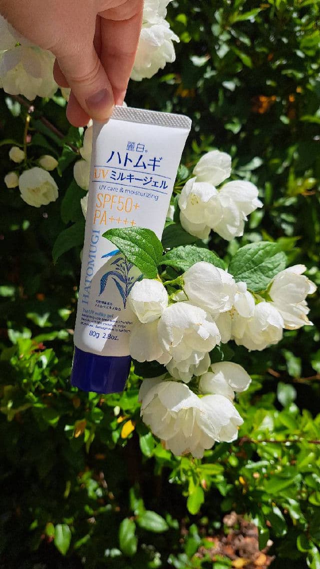 Kumano Cosmetics Reihaku Hatomugi UV Milky Gel SPF 50 review photo by Skinholygrail