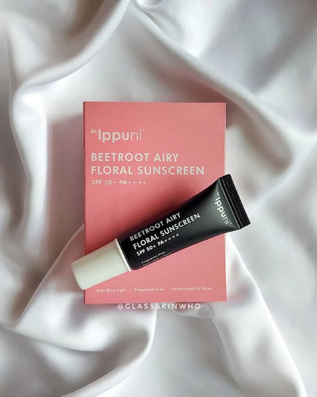 Be.Ippuni Beetroot Airy Floral Sunscreen SPF50+ PA++++ review photo by qilss
