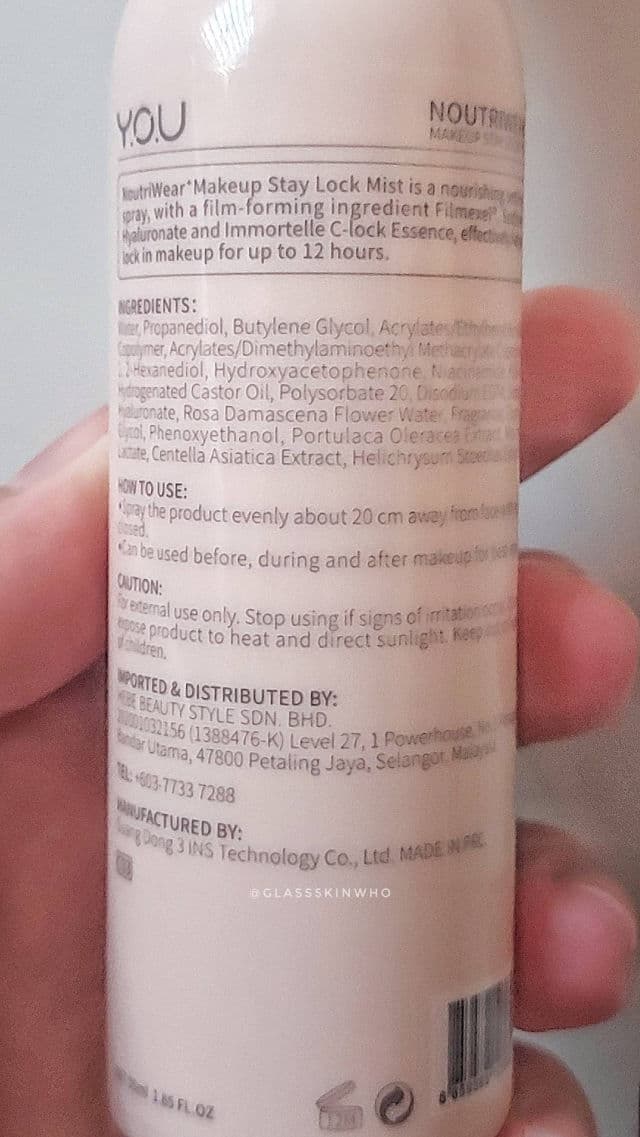 Y.O.U NoutriWear+ Makeup Stay Lock Mist review photo by qilss