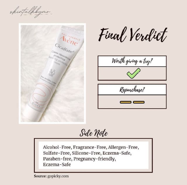 Avene Cicalfate+ Repairing Protective Cream review photo by Skintalkbymo