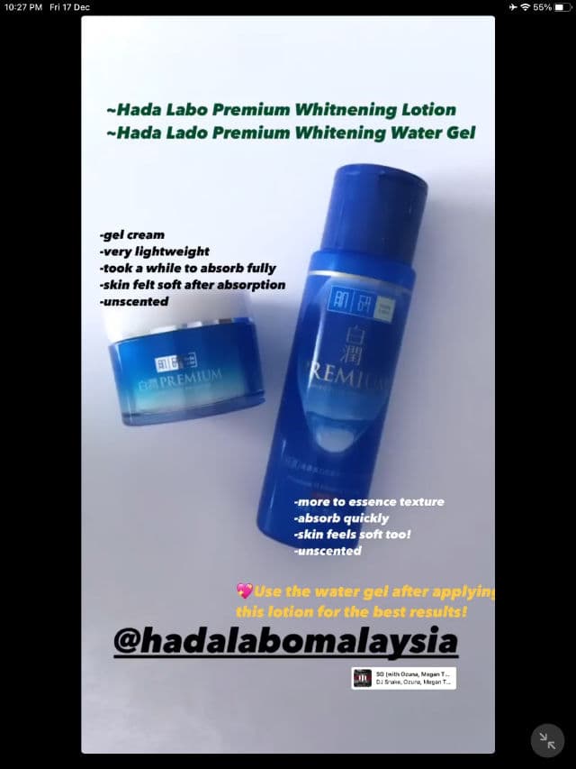 Hada Labo Premium Whitening Lotion (Rich) review photo by Busythinking