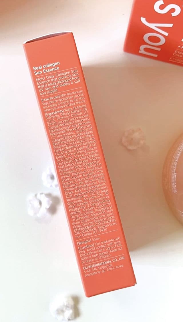 One-day's you Real Collagen Sun Essence SPF50+ PA++++ review photo by jacyang