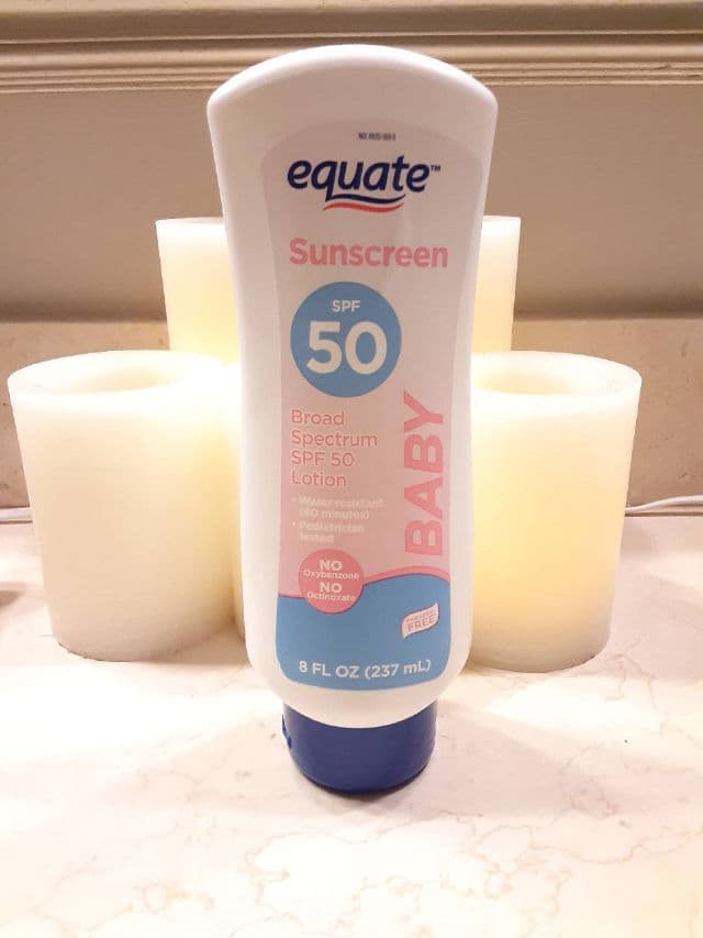 Equate Baby Broad Spectrum Sunscreen Lotion SPF50 review photo by theskinilivein