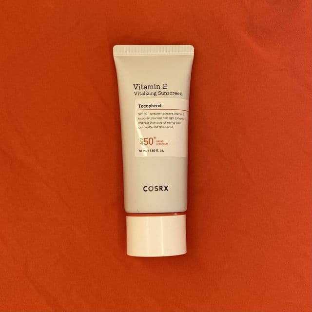 COSRX Vitamin E Vitalizing Sunscreen SPF50+ review photo by xoxlood21