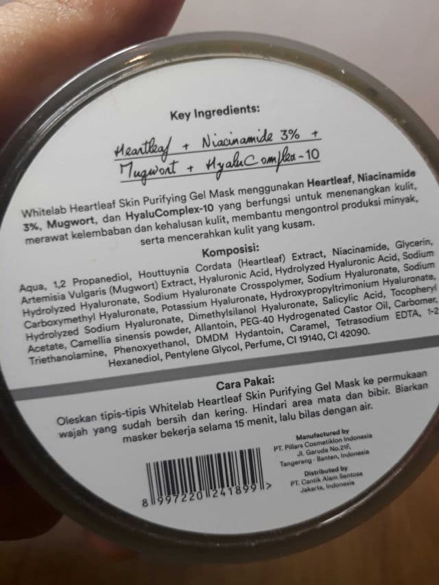 whitelab Heartleaf Skin Purifying Gel Mask review photo by LiaSusilawati
