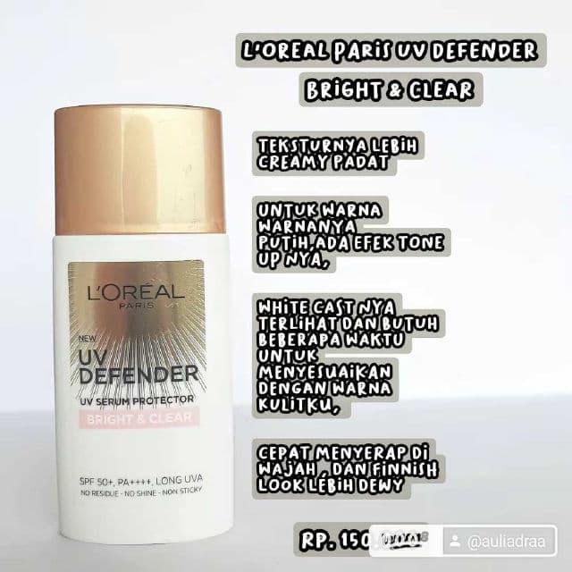 L'Oreal Paris UV Defender Invisible Fluid Sunscreen SPF50+ PA++++ review photo by auliadraa