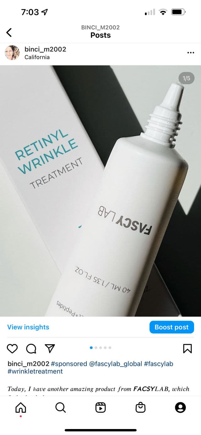 FASCY Lab Retinyl Wrinkle Treatment review photo by Binci
