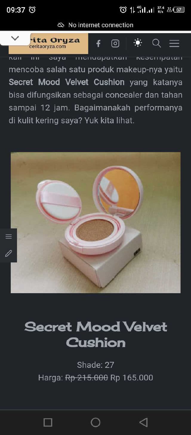 Nacific Secret Mood Velvet Cushion SPF 50 PA++++ review photo by ceritaoryza