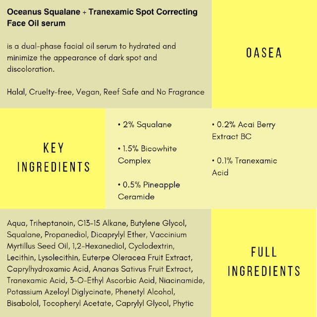 OASEA Oceanus Squalane + Tranexamic Spot Correcting Face Oil Serum review photo by miraaaaaaa