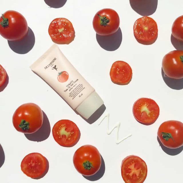 SKINFOOD Tomato Tone Up Sun Cream SPF50+ PA+++ review photo by Skincarediarysos