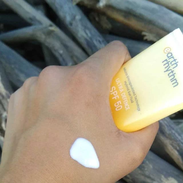 Earth Rhythm Ultra Defence Hybrid Sun Fluid SPF 50+ review photo by skincaresio