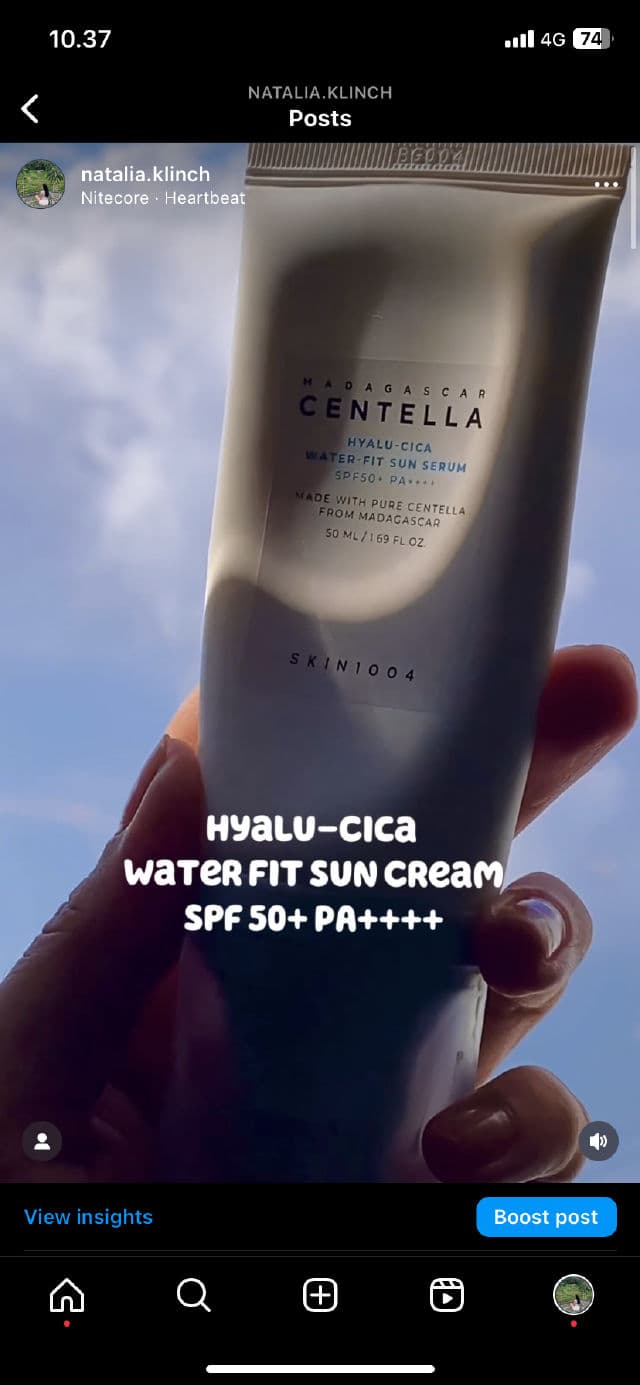 SKIN1004 Madagascar Centella Hyalu-Cica Water-Fit Sun Serum SPF50+ PA++++ review photo by Klinch