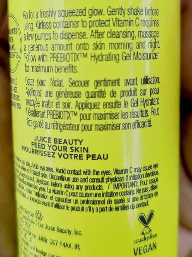 Juice Beauty Prebiotix Freshly Squeezed Glow 20% Vitamin C Serum review photo by Researching4Beauty