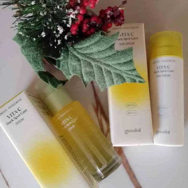 GOODAL Green Tangerine Vita C Dark Spot Care Sun Serum SPF 50+ PA++++  review photo by elle03