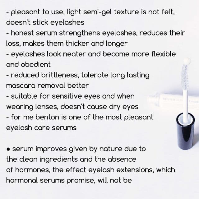 BENTON Honest Eyelash Serum review photo by TanyaKbeauty