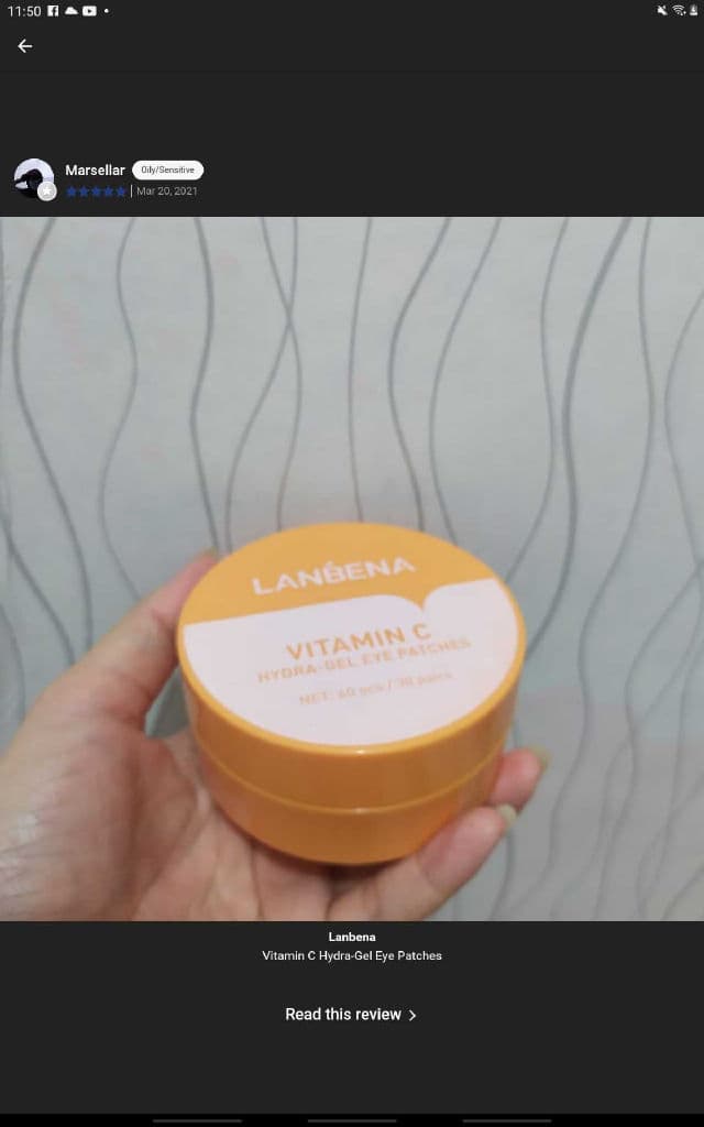 Lanbena Vitamin C Hydra-Gel Eye Patches review photo by kingdomLove3