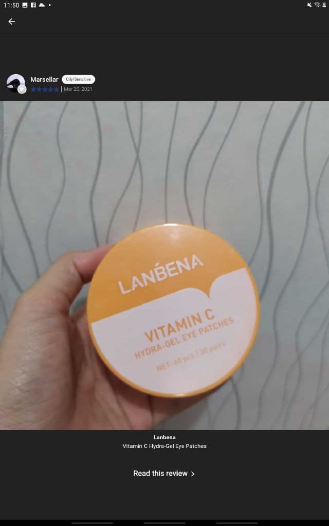 Lanbena Vitamin C Hydra-Gel Eye Patches review photo by kingdomLove3
