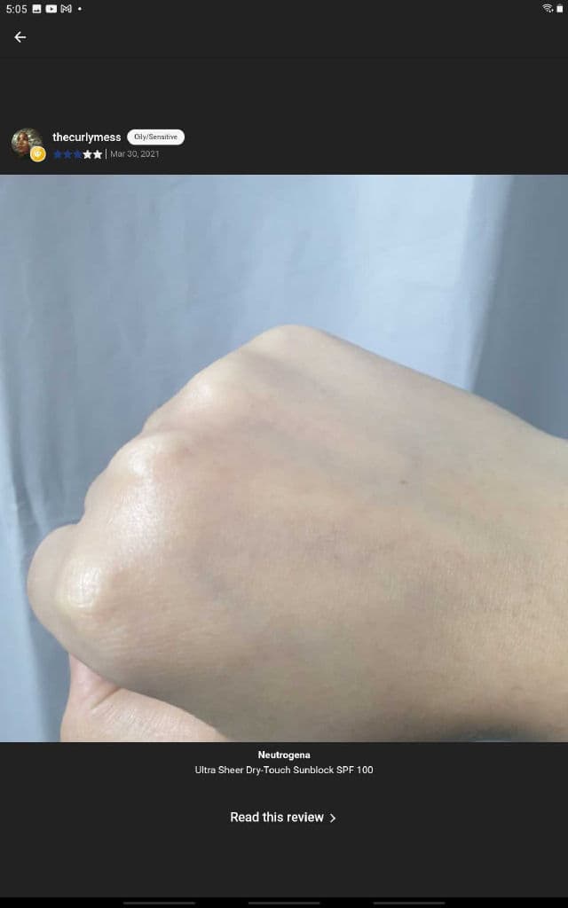 Neutrogena Ultra Sheer Dry-Touch Sunblock SPF 100 review photo by kingdomLove3