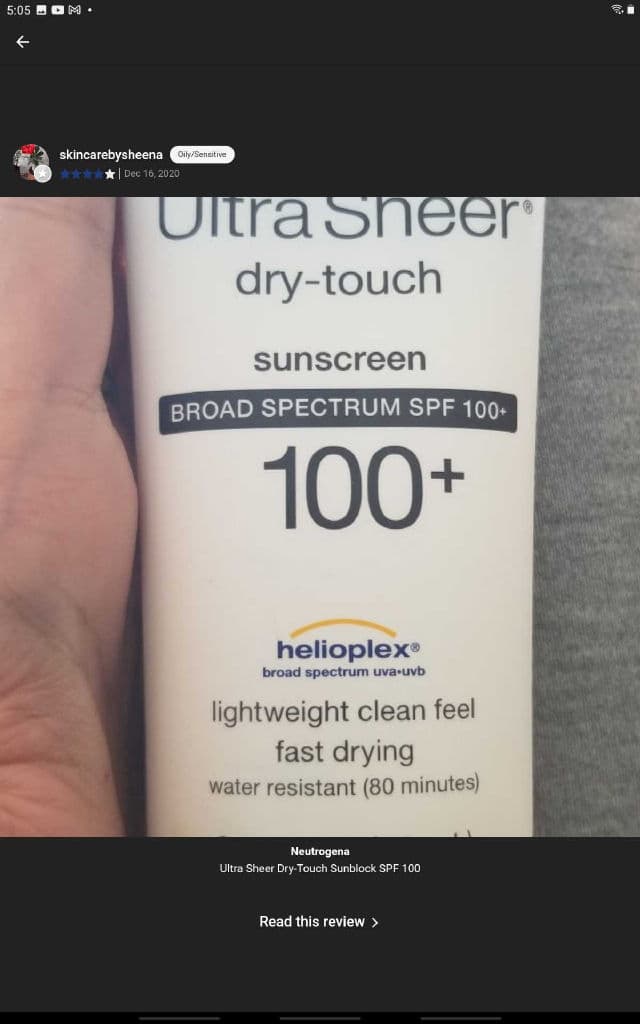 Neutrogena Ultra Sheer Dry-Touch Sunblock SPF 100 review photo by kingdomLove3