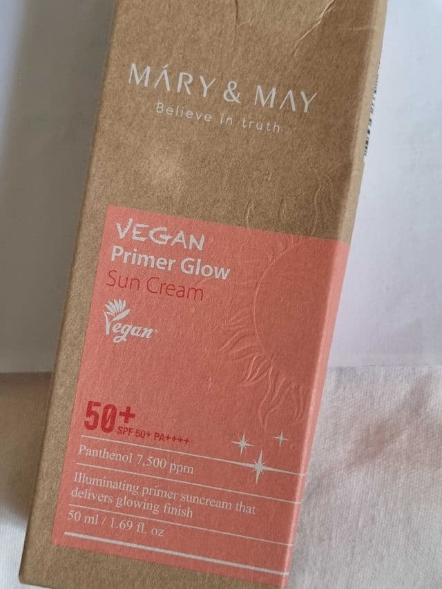 Mary&May Vegan Primer Glow Sun Cream SPF50+ PA++++ review photo by glowandsunshine