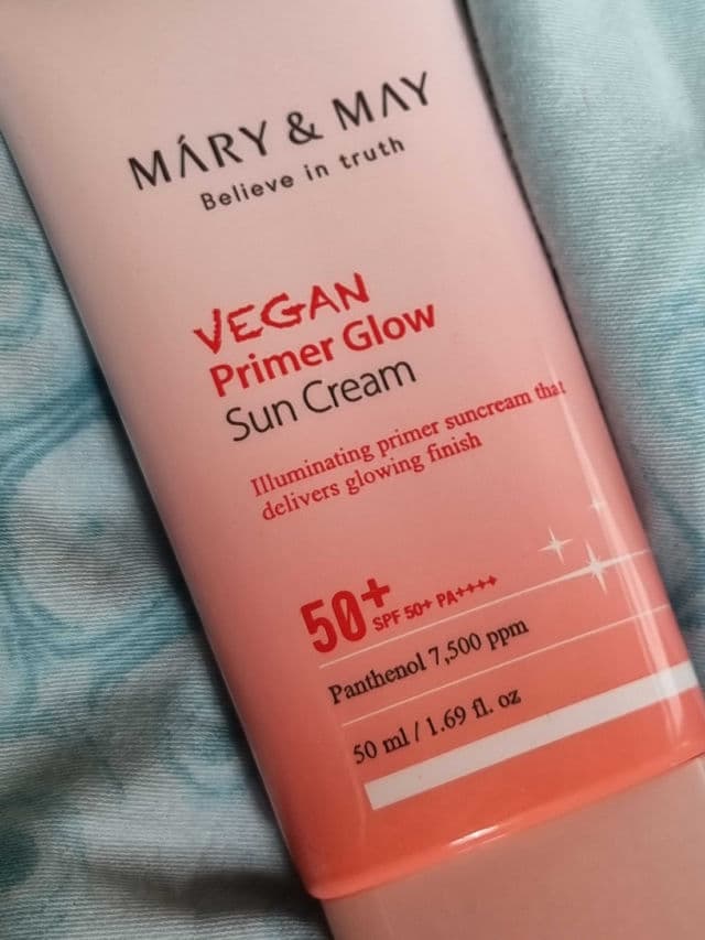 Mary&May Vegan Primer Glow Sun Cream SPF50+ PA++++ review photo by glowandsunshine