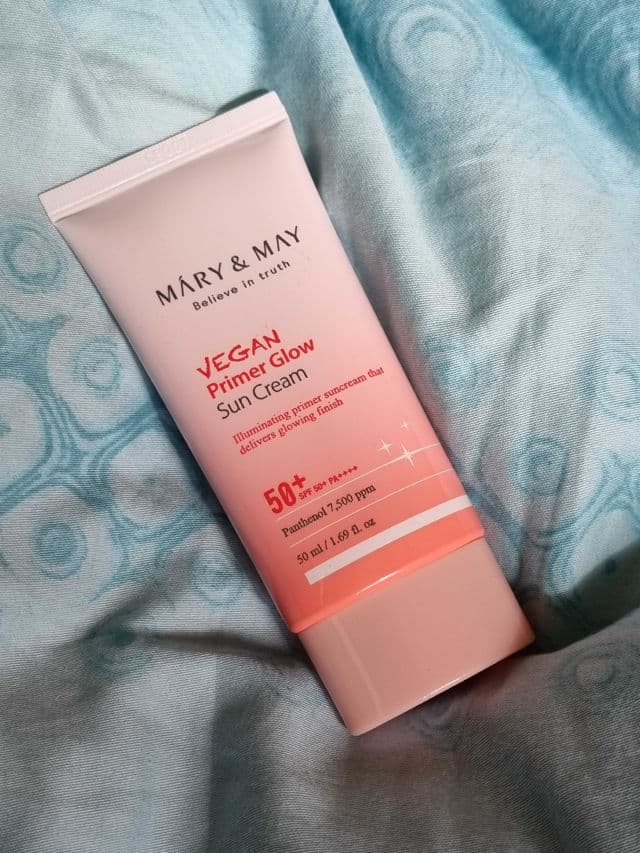 Mary&May Vegan Primer Glow Sun Cream SPF50+ PA++++ review photo by glowandsunshine