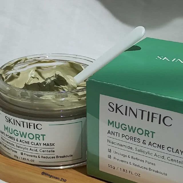 Skintific Mugwort Anti Pores & Acne Clay Mask review photo by Blogcuan