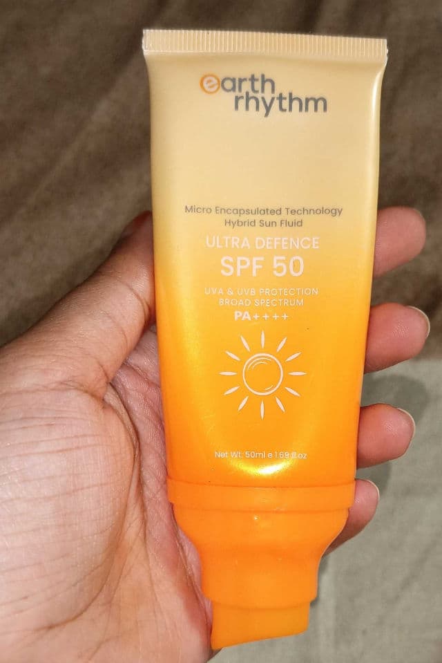 Earth Rhythm Ultra Defence Hybrid Sun Fluid SPF 50+ review photo by SkincareUnni82