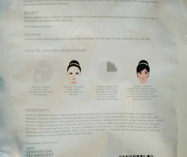 Avoskin Miraculous Retinol Sheet Mask review photo by mytime