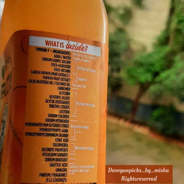 Garnier Fructis Papaya Hair Food Repairing Shampoo review photo by Daveganpicksbymisha