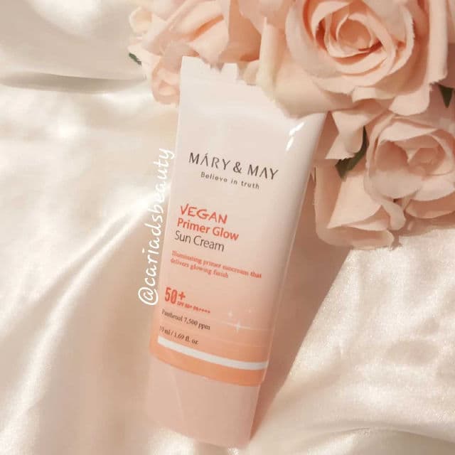 Mary&May Vegan Primer Glow Sun Cream SPF50+ PA++++ review photo by cariadsbeauty