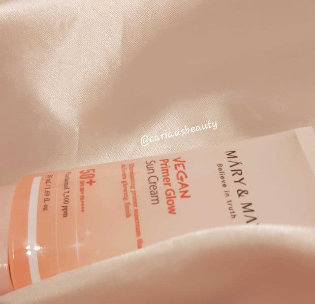Mary&May Vegan Primer Glow Sun Cream SPF50+ PA++++ review photo by cariadsbeauty