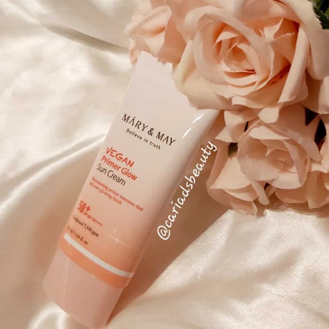 Mary&May Vegan Primer Glow Sun Cream SPF50+ PA++++ review photo by cariadsbeauty