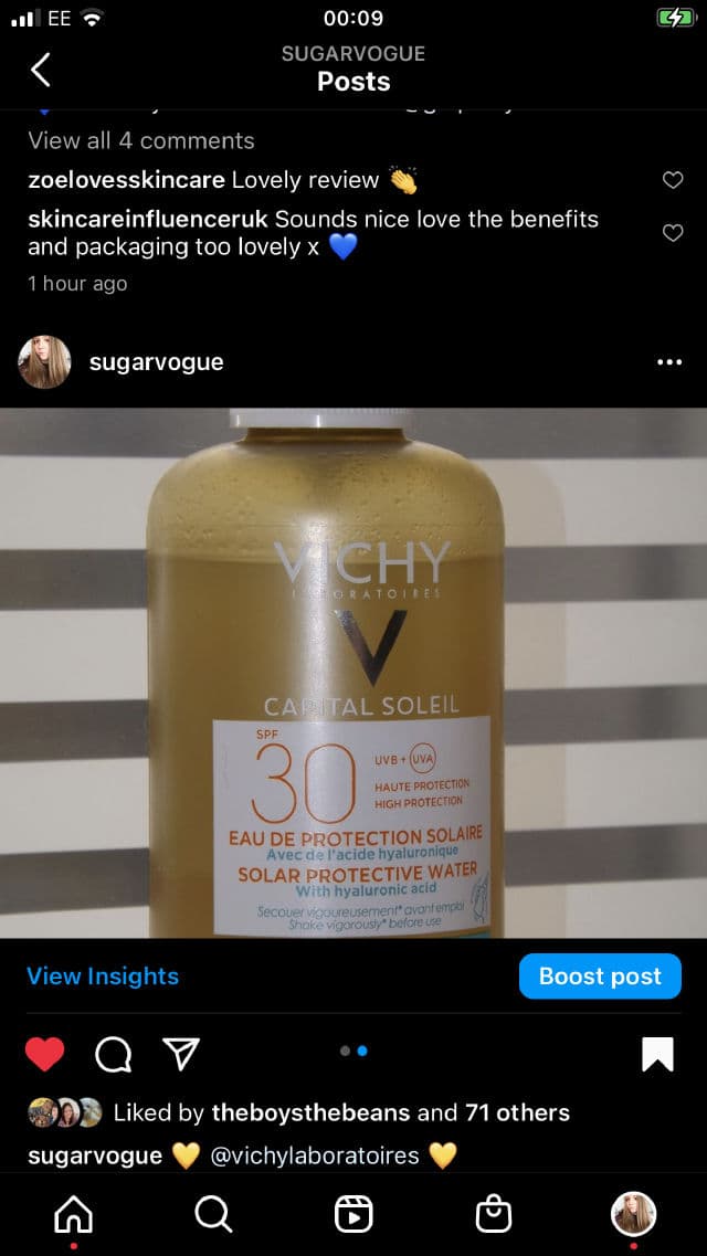 Vichy Capital Soleil Solar Protective Water SPF 50 Hydrating review photo by sugarvogue