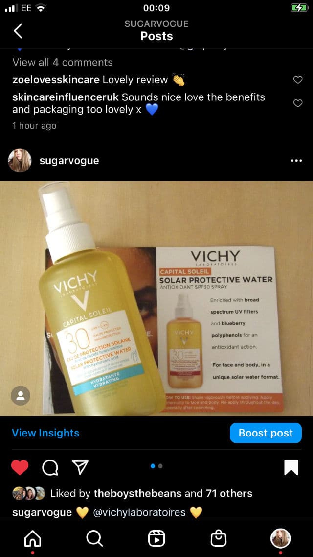 Vichy Capital Soleil Solar Protective Water SPF 50 Hydrating review photo by sugarvogue