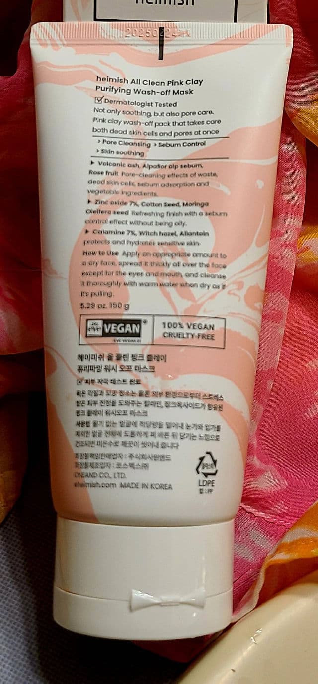 Heimish All Clean Pink Clay Purifying Wash Off Mask review photo by KristyLynn5487